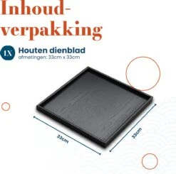 MIRO Houten Dienblad Vierkant - Decoratieve Dienbladen - Serveerblad - Sierblad - 33 X 33 CM - Zwart -Skimask 1200x1192 31