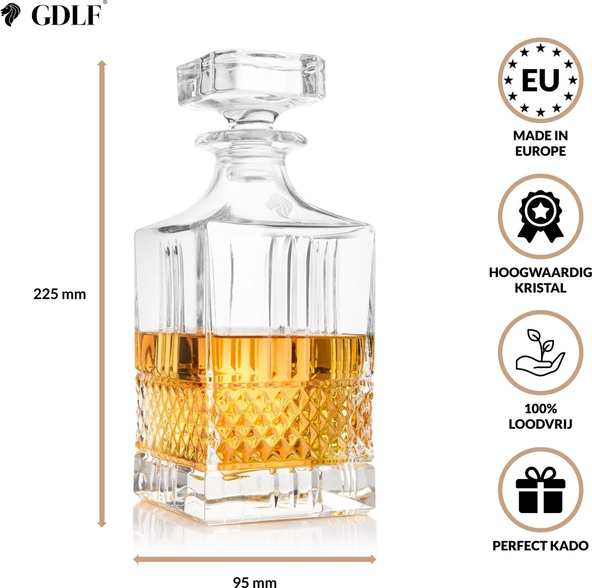 GDLF® Kristal Whiskey Karaf Superior - Whiskey Set - Decanteer Karaf - Made In Europa - Peaky Blinders - Kristallen Karaf Voor Whiskey, Gin, Wodka, Likeur, Wijn & Rum - 800 ML - Kado Man - Cadeau Voor Man & Vrouw 4 GDLF® Kristal Whiskey Karaf Superior - Whiskey Set - Decanteer Karaf - Made In Europa - Peaky Blinders - Kristallen Karaf Voor Whiskey, Gin, Wodka, Likeur, Wijn & Rum - 800 ML - Kado Man - Cadeau Voor Man & Vrouw - Afbeelding 2