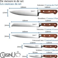CuisinU Messenset Met Messenblok En Ingebouwde Messenslijper - 6 Delig - Hout - Messenset Met Blok -Skimask 1200x1193 4