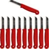 Solingen Schilmesje - RVS Glad - 16 Cm Met "Blade Cover" - Rood - 10 Stuks -Skimask 1200x1194