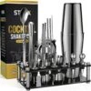 Strex Cocktail Set Zilver RVS 21 Delig (750ml) - Incl. NL Receptenboek - Cocktail Shaker - Cadeauverpakking -Skimask 1200x1194 12