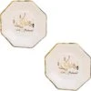16x Stuks Ramadan Mubarak Thema Bordjes Wit/goud 23 Cm - Suikerfeest/offerfeest Decoraties