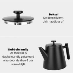 Castagnola Theepot Met Filter – Theekan – Theepot Dubbelwandig – Theepot Roestvrijstaal – Hoogwaardig RVS – 1 Liter – 5 Kopjes Thee – Zwart 17 Castagnola Theepot Met Filter – Theekan – Theepot Dubbelwandig – Theepot Roestvrijstaal – Hoogwaardig RVS – 1 Liter – 5 Kopjes Thee – Zwart -Skimask 1200x1195 43