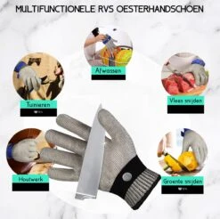 TEN Oesterhandschoen RVS Maat S/M Met Binnenhandschoen + 50 Recepten EBook & Giftcard - Tactical Handschoenen - Snijvaste Handschoenen - Zwart -Skimask 1200x1197 11