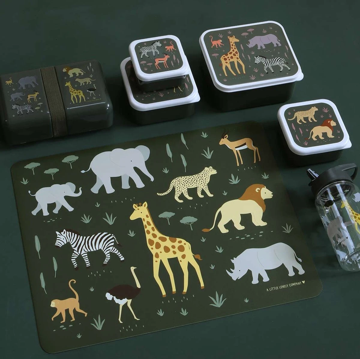 Placemat Voor Kinderen: Savanne - A Little Lovely Company 6 Placemat Voor Kinderen: Savanne - A Little Lovely Company - Afbeelding 4
