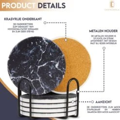 Castagnola Keramische Onderzetters Met Houder – Onderzetters Voor Glazen – Onderzetters Design – Onderzettersset – Drink Onderzetters – Keramisch – Kurk – Set Van 6 – Grijs/Zwart 15 Castagnola Keramische Onderzetters Met Houder – Onderzetters Voor Glazen – Onderzetters Design – Onderzettersset – Drink Onderzetters – Keramisch – Kurk – Set Van 6 – Grijs/Zwart -Skimask 1200x1197 68