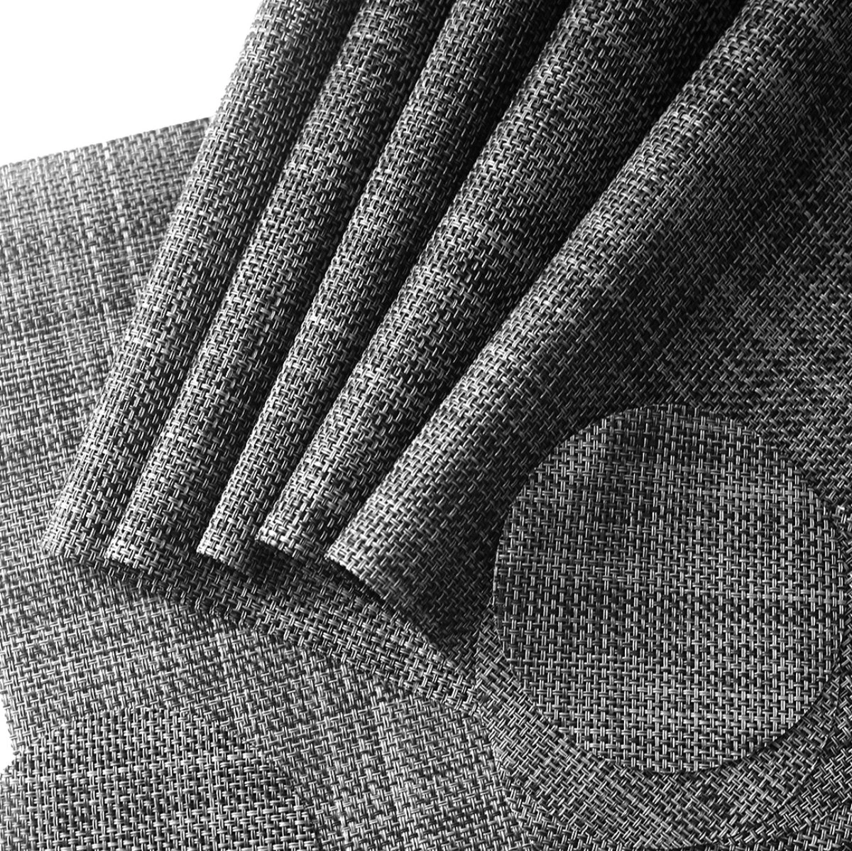 Merkloos De Millennials Duurzame Placemats 6+6 (gratis Coaster) - Zwart- Decoratie - Hittebestendig - Makkelijk Schoon - Fijngeweven PVC - Herbruikbare - Keukenaccessoires - Cadeau 6 Merkloos De Millennials Duurzame Placemats 6+6 (gratis Coaster) - Zwart- Decoratie - Hittebestendig - Makkelijk Schoon - Fijngeweven PVC - Herbruikbare - Keukenaccessoires - Cadeau - Afbeelding 4