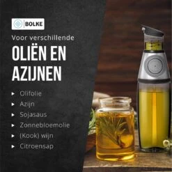 Bolke® Olie- & Azijnstel - Olijfolie Fles Deluxe - Olie Doseerfles - Olie Fles - Keuken - Bbq Accesoires - Oliefles - Doseer Fles- 500ML -Skimask 1200x1198 115
