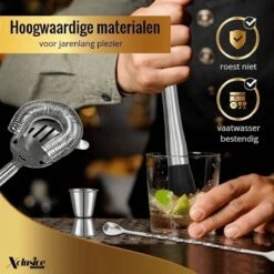Xclusive-lifestyle® Luxe Cocktail Set - 16-Delige Cocktailset - Cocktail Shaker - 750ml - Robuuste Bamboe Houder - Nederlandstalig Receptboekje En RVS Cocktailrietjes - Luxe Cadeauverpakking - Een Uniek Kado -Skimask 1200x1198 34