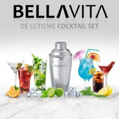 BELLAVITA Cocktail Set - 16-delig - 750ml - Cocktail Shaker - Cocktailset - Cocktailshaker - Bartender Set - Maatbeker - RVS - Bamboe -Skimask 1200x1198 37