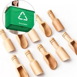 10 Stuks Mini Houten Lepels - Kleine Theelepeltjes - Houten Schepjes - Doseerschep Maatlepel - Lepels Voor Keuken, Koken, Kruiden, Koffie, Thee, Suiker En Zout - Spatel -Skimask 1200x1199 10
