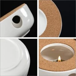 ConBlom Keramische Theepot, Warmer, Theewarmer, Koffiewarmer, Stoofje, Met Kurk-stoofje, Theepot Basis, Theefornuis, Melkwarmer Voor Thuis, Café, Theemelk (zonder Kaars En Theepot) -Skimask 1200x1199 18