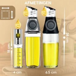 W&Z® Oliefles Met Schenktuit - Olijfolie- & Azijnstel – 500ml - Doseerfles - Navulbaar -Olijfolie Sprayer - BBQ Accesories -Skimask 1200x1199 29