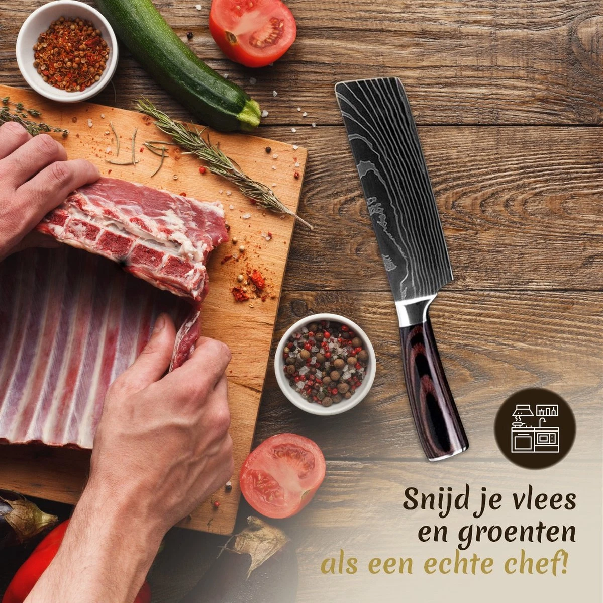 BBQ Meating® 8 Delige Professionele Messenset – Koksmessen - Japanse Messen – Gift Box - ZONDER BLOK 4 BBQ Meating® 8 Delige Professionele Messenset – Koksmessen - Japanse Messen – Gift Box - ZONDER BLOK - Afbeelding 2