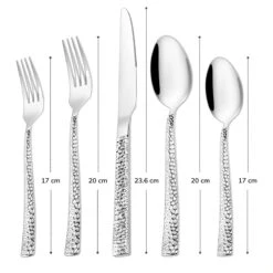 Deleca 6 Persoons Bestekset Deluxe (30-delig) - Vorken, Lepels En Messen - Vaatwasserbestendig - Gehamerd - Zilver / RVS -Skimask 1200x1200 1083