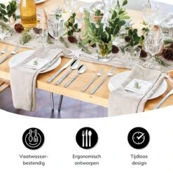 Deleca 6 Persoons Bestekset Deluxe (30-delig) - Vorken, Lepels En Messen - Vaatwasserbestendig - Gehamerd - Zilver / RVS -Skimask 1200x1200 1085