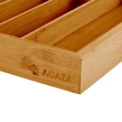 ACAZA Uitschuifbare Bestekbak In Bamboe Hout, Besteklade Met 7 Tot 9 Vakken, Ladeverdeler, Opbergbak, Bestekcassette, Verstelbaar -Skimask 1200x1200 1103