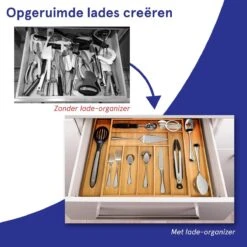 ACAZA Uitschuifbare Bestekbak In Bamboe Hout, Besteklade Met 7 Tot 9 Vakken, Ladeverdeler, Opbergbak, Bestekcassette, Verstelbaar -Skimask 1200x1200 1105