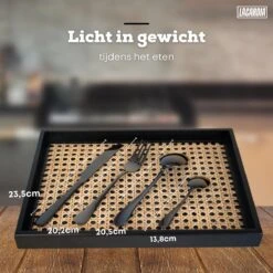 LaCardia Bestekset Glans Zwart – 24-delig Bestek – 6 Persoons – Bestek Zwart Voor 6 Personen -Skimask 1200x1200 1123