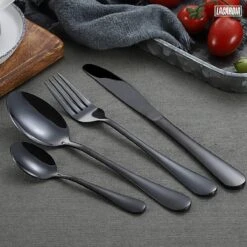 LaCardia Bestekset Glans Zwart – 24-delig Bestek – 6 Persoons – Bestek Zwart Voor 6 Personen -Skimask 1200x1200 1125