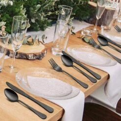 LaCardia Bestekset Glans Zwart – 24-delig Bestek – 6 Persoons – Bestek Zwart Voor 6 Personen -Skimask 1200x1200 1126