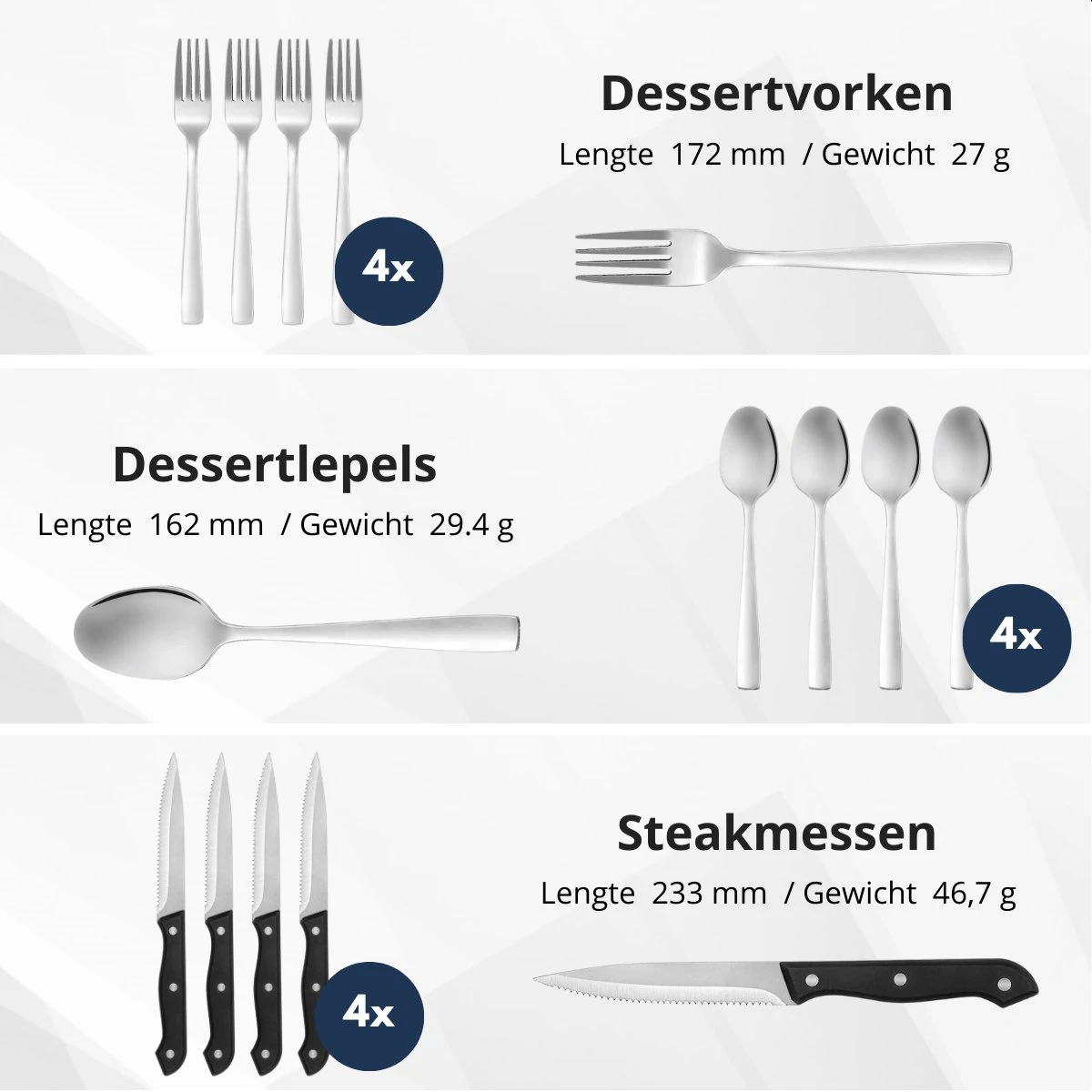 Veluw Bestekset 4 Persoons - Barcelona Bestekset 24 Delig - RVS 18/0 6 Veluw Bestekset 4 Persoons - Barcelona Bestekset 24 Delig - RVS 18/0 - Afbeelding 4