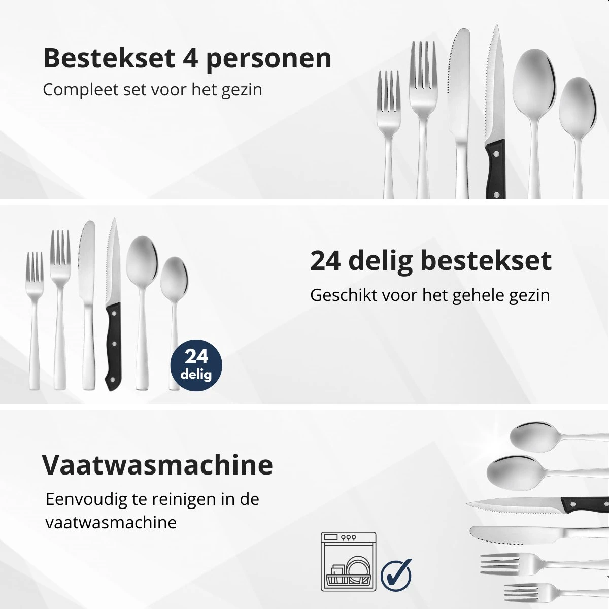 Veluw Bestekset 4 Persoons - Barcelona Bestekset 24 Delig - RVS 18/0 8 Veluw Bestekset 4 Persoons - Barcelona Bestekset 24 Delig - RVS 18/0 - Afbeelding 6