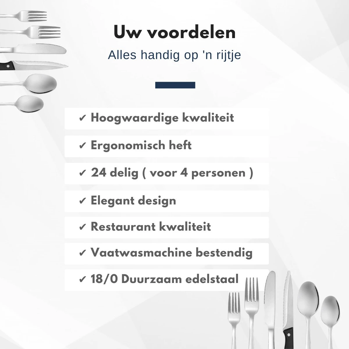 Veluw Bestekset 4 Persoons - Barcelona Bestekset 24 Delig - RVS 18/0 10 Veluw Bestekset 4 Persoons - Barcelona Bestekset 24 Delig - RVS 18/0 - Afbeelding 8