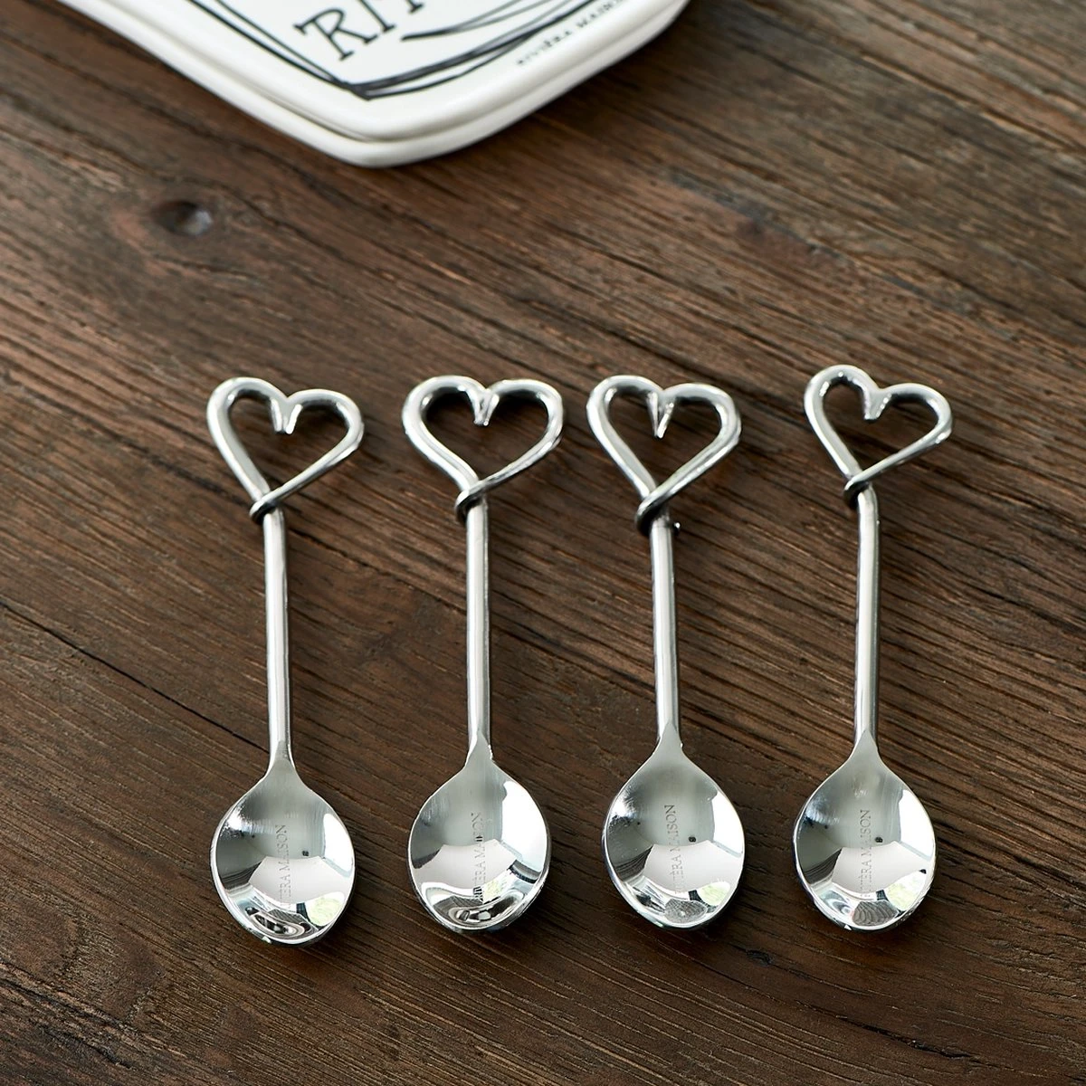 Riviera Maison Theelepels Zilver - With Love.. Spoons - Set Van 4 Stuks 4 Riviera Maison Theelepels Zilver - With Love.. Spoons - Set Van 4 Stuks - Afbeelding 2