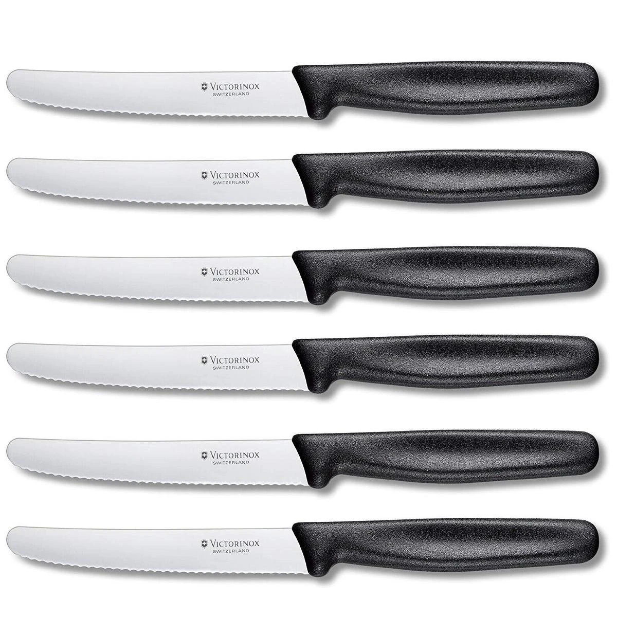 Victorinox Tafelmessen - 6-Delig - Zwart - Recht Heft 4 Victorinox Tafelmessen - 6-Delig - Zwart - Recht Heft - Afbeelding 2