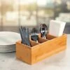 Merkloos Bestekbak FSC® Bamboe Hout - Staande Bestekhouder - Bestekbakje Houder - Bestek Bak Organizer- Bestekcassette - 35 X 14 X 12 Cm -Skimask 1200x1200 1282