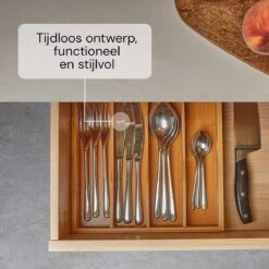 SCHOBERG Houten Bestekbak 34 Cm X 25 Cm X 5 Cm | Bamboe Enkele Keuken Bestekbak | Universele Bestekbak -Skimask 1200x1200 1298