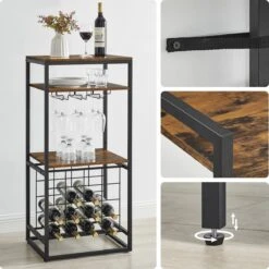 IN.HOMEXL - Sheaf - Wijnrek Voor 20 Flessen - Industrieel - Wijnrek Metaal - Bruin / Zwart - Flessenrek - 52 X 40 X 113 Cm 16 IN.HOMEXL - Sheaf - Wijnrek Voor 20 Flessen - Industrieel - Wijnrek Metaal - Bruin / Zwart - Flessenrek - 52 X 40 X 113 Cm -Skimask 1200x1200 1499