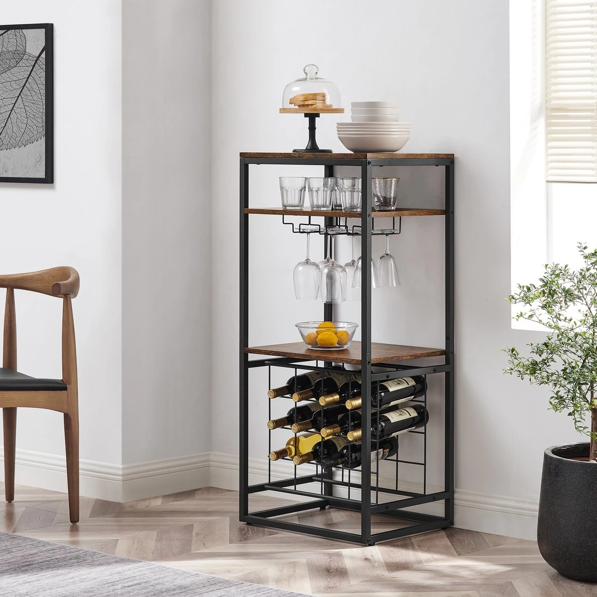 IN.HOMEXL - Sheaf - Wijnrek Voor 20 Flessen - Industrieel - Wijnrek Metaal - Bruin / Zwart - Flessenrek - 52 X 40 X 113 Cm 9 IN.HOMEXL - Sheaf - Wijnrek Voor 20 Flessen - Industrieel - Wijnrek Metaal - Bruin / Zwart - Flessenrek - 52 X 40 X 113 Cm - Afbeelding 7