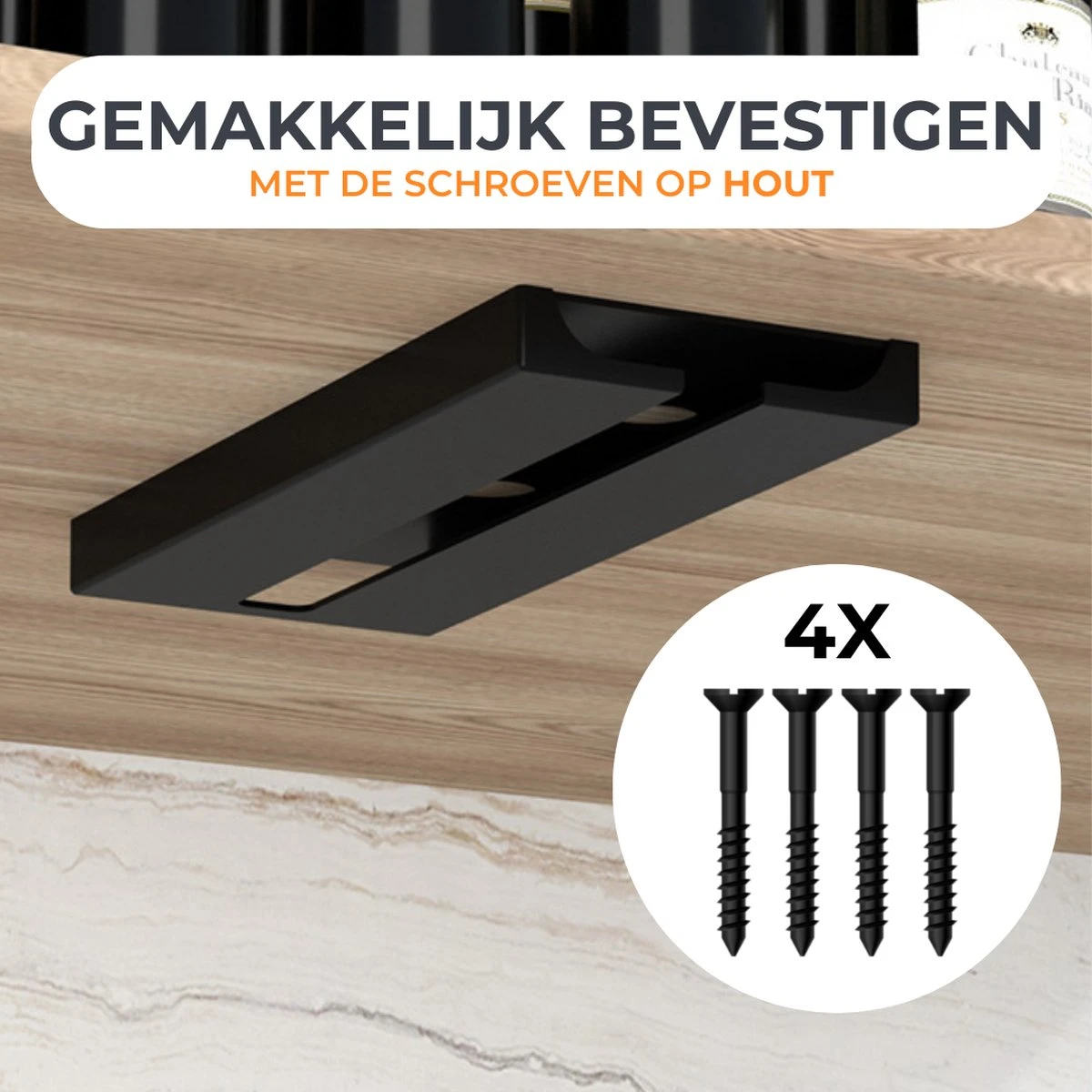 Keufens Wijnglazenhouder Matzwart | Voor 6 Wijnglazen | Wijnrek Hangend | Glazenrek | Wijnglazenrek | Glasophangrek | Wijnglasrek | Ophangrek Glazen | Bar Accessoires 7 Keufens Wijnglazenhouder Matzwart | Voor 6 Wijnglazen | Wijnrek Hangend | Glazenrek | Wijnglazenrek | Glasophangrek | Wijnglasrek | Ophangrek Glazen | Bar Accessoires - Afbeelding 5