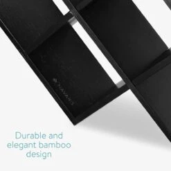 Navaris Bamboe Wijnrek 8 Sleuven - Houten Wijnstandaard Voor Het Organiseren En Bewaren Van Flessen - Zwart -Skimask 1200x1200 1546