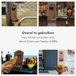 Bieropener En Flesopener Muur Met Opvangbak - Flessenopener - Wand - Hout - Opener Bier - Voor Binnen En Buiten -Skimask 1200x1200 1561