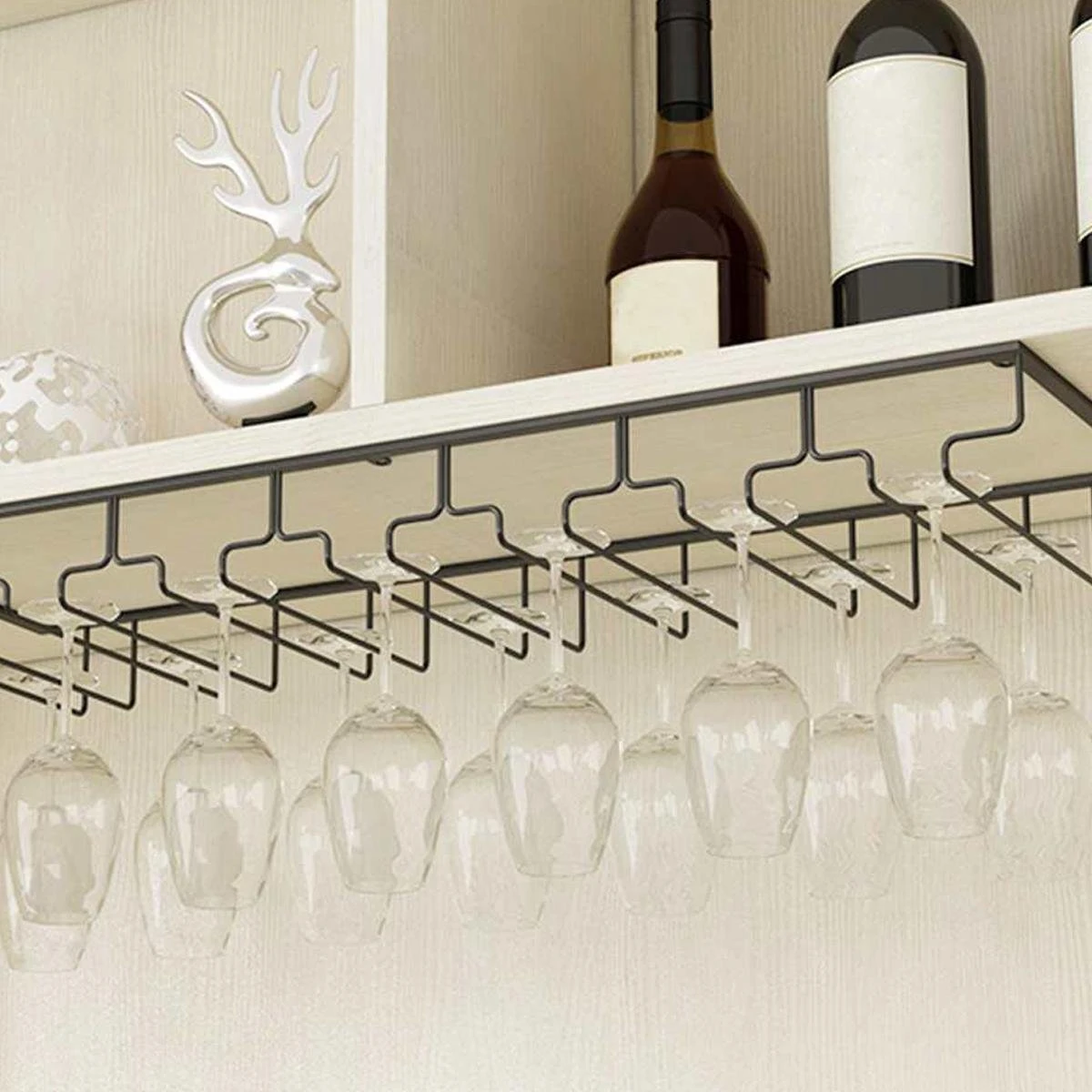 Merkloos Ophangrek Wijnglazen - Zwart - 18 Glazen - 6 Rijen - Wijnglazenhouder 7 Merkloos Ophangrek Wijnglazen - Zwart - 18 Glazen - 6 Rijen - Wijnglazenhouder - Afbeelding 5