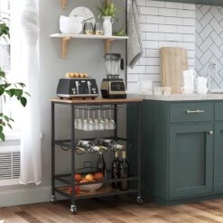 IN.HOMEXL Ashlo - Wijnkast Op Wielen - Wijnrek Metaal - Hout - Industrieel Kast - Voor 9 Flessen - 60 X 40 X 75 Cm - Hout - Bruin/ Zwart 17 IN.HOMEXL Ashlo - Wijnkast Op Wielen - Wijnrek Metaal - Hout - Industrieel Kast - Voor 9 Flessen - 60 X 40 X 75 Cm - Hout - Bruin/ Zwart -Skimask 1200x1200 1594