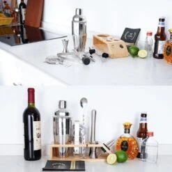 Sybra Cocktailset - 10 Delig - Cocktail Shaker - Cocktail Boek - Cocktail Set - Roestvrijstaal - Geschenkverpakking -Skimask 1200x1200 1610