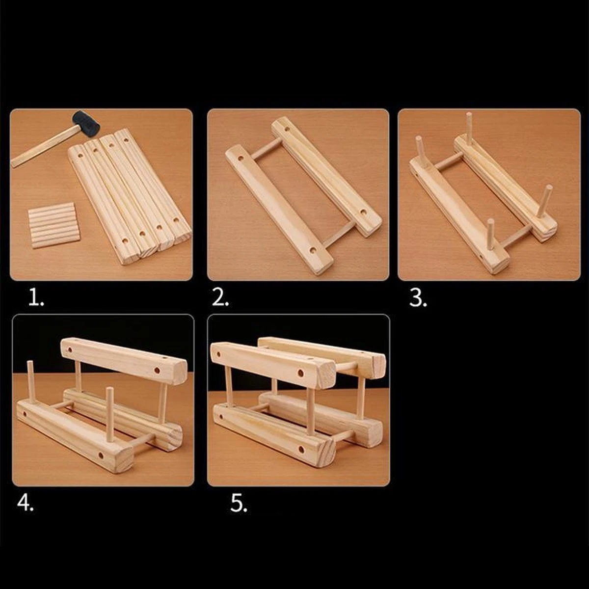 Merkloos Wijnrek - Wijnrek 12 Stuks - Wijnrek Hout - Uitbreidbaar 6 Merkloos Wijnrek - Wijnrek 12 Stuks - Wijnrek Hout - Uitbreidbaar - Afbeelding 4