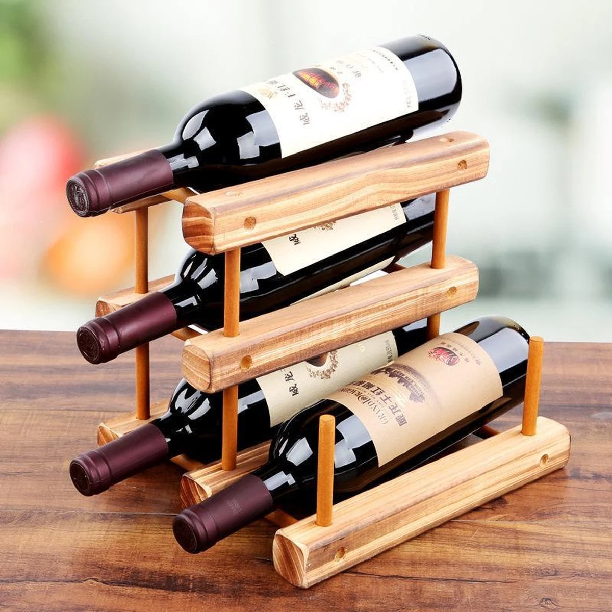 Merkloos Wijnrek - Wijnrek 12 Stuks - Wijnrek Hout - Uitbreidbaar 7 Merkloos Wijnrek - Wijnrek 12 Stuks - Wijnrek Hout - Uitbreidbaar - Afbeelding 5