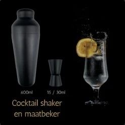 Perow - Cocktail Set - 10 Delig - Cocktail Shaker 600ml - Mat Zwart 11 Perow - Cocktail Set - 10 Delig - Cocktail Shaker 600ml - Mat Zwart -Skimask 1200x1200 1709