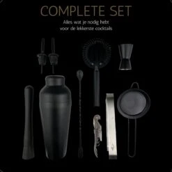Perow - Cocktail Set - 10 Delig - Cocktail Shaker 600ml - Mat Zwart 14 Perow - Cocktail Set - 10 Delig - Cocktail Shaker 600ml - Mat Zwart -Skimask 1200x1200 1711