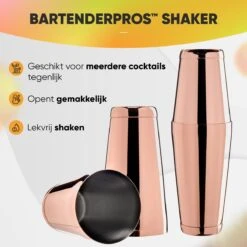 Cocktail Set Bartender Pros™ - Cocktail Shaker - 11-Delige Cocktailset - Boston Shaker - Cocktailshaker - Rose - RVS -Skimask 1200x1200 1727