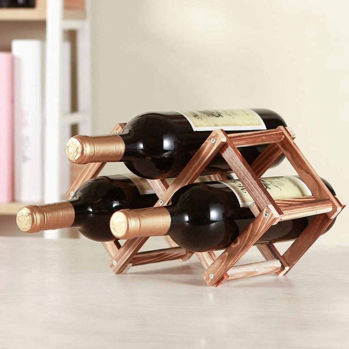 Merkloos Wijnrek 4 Flessen - Hout - Wijnflessenhouder - Wijnrek Hout - Inklapbaar - Houten Wijnrek - Wijnkast - Flessenrek - Wijnrekken - Wijnfleshouder 3 Merkloos Wijnrek 4 Flessen - Hout - Wijnflessenhouder - Wijnrek Hout - Inklapbaar - Houten Wijnrek - Wijnkast - Flessenrek - Wijnrekken - Wijnfleshouder