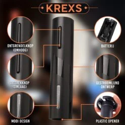 Krexs Elektrische Wijnopener – Kurkentrekker - Wijnopener - Wijn Accessoires - Flessenopener – Wijnstopper - Wijnfles Opener -Skimask 1200x1200 1745