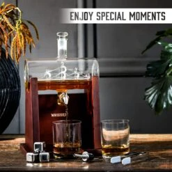 Whisiskey Whiskey Karaf - Luxe Whisky Karaf Set Zeilschip - 1L - Decanteer Karaf - Zeilboot - Whiskey Set - Incl. 4 Whiskey Stones, Schenktuit, Tap & 2 Whiskey Glazen - Peaky Blinders - Cadeau Voor Man & Vrouw -Skimask 1200x1200 1764