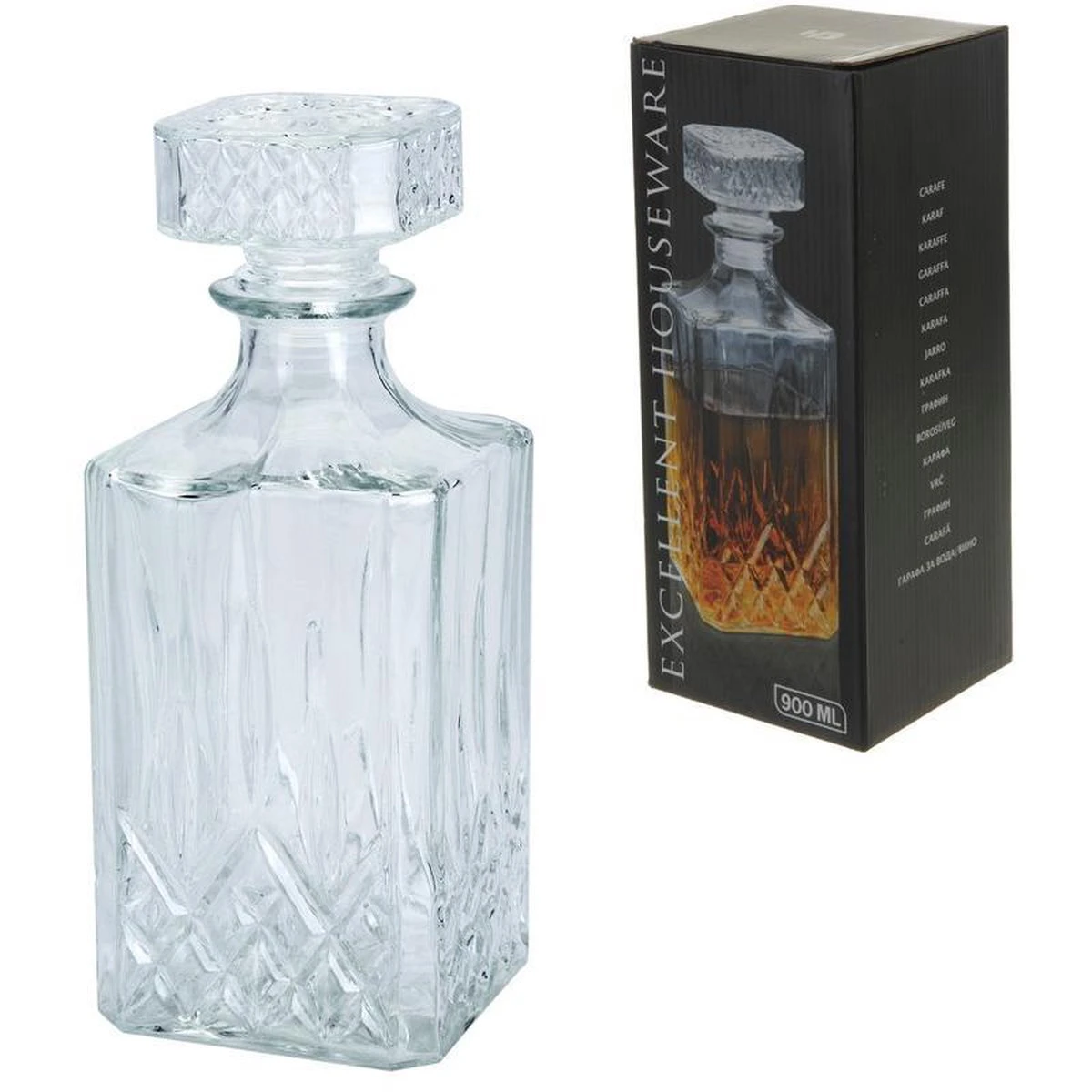 Excellent Houseware Whiskey Karaf - 900 Ml - Glas 8 Excellent Houseware Whiskey Karaf - 900 Ml - Glas - Afbeelding 6