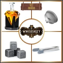 Whisiskey Whiskey Karaf - Diamant- Luxe Whisky Karaf Set - 0,9 L - Decanteer Karaf - Whiskey Set - Incl. 4 Whiskey Stones & Schenktuit - Peaky Blinders - Cadeau Voor Man & Vrouw 14 Whisiskey Whiskey Karaf - Diamant- Luxe Whisky Karaf Set - 0,9 L - Decanteer Karaf - Whiskey Set - Incl. 4 Whiskey Stones & Schenktuit - Peaky Blinders - Cadeau Voor Man & Vrouw -Skimask 1200x1200 1805